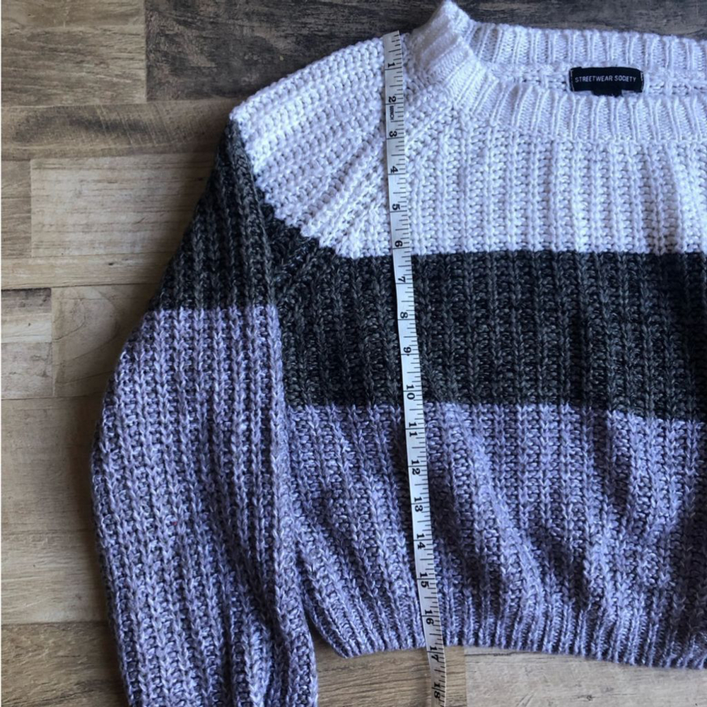 Streetwear Society cropped knit pullover sweater size Large Grunge Comfy - Picture 3 of 5